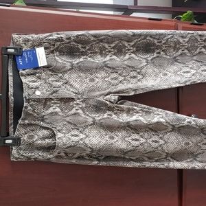 Reptile print slim stretch pants